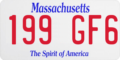 MA license plate 199GF6