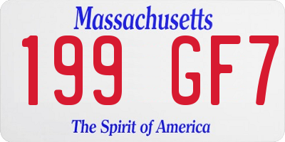 MA license plate 199GF7