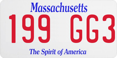 MA license plate 199GG3