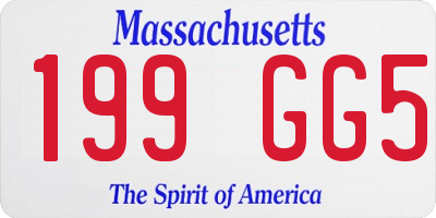 MA license plate 199GG5