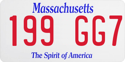 MA license plate 199GG7