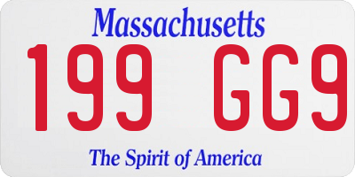 MA license plate 199GG9