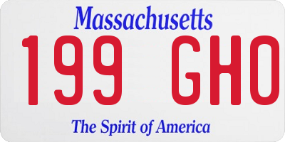 MA license plate 199GH0