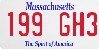 MA license plate 199GH3