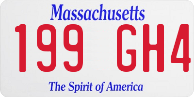 MA license plate 199GH4