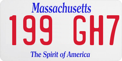 MA license plate 199GH7
