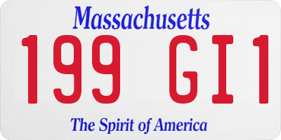 MA license plate 199GI1