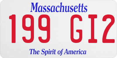 MA license plate 199GI2