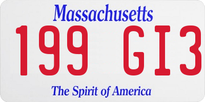 MA license plate 199GI3
