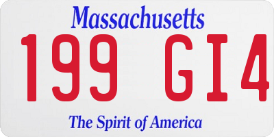 MA license plate 199GI4