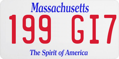 MA license plate 199GI7