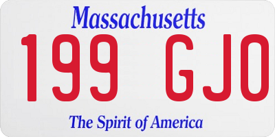 MA license plate 199GJ0