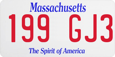 MA license plate 199GJ3