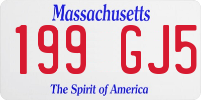 MA license plate 199GJ5