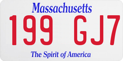 MA license plate 199GJ7