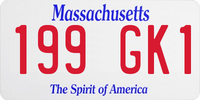 MA license plate 199GK1