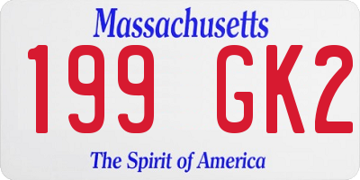 MA license plate 199GK2