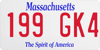 MA license plate 199GK4