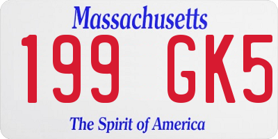 MA license plate 199GK5