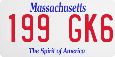 MA license plate 199GK6