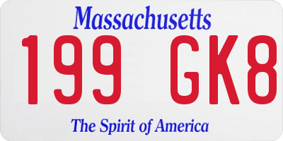 MA license plate 199GK8