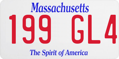 MA license plate 199GL4