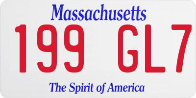 MA license plate 199GL7