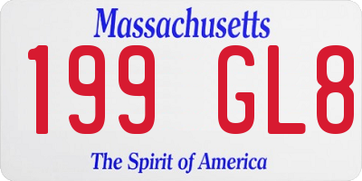 MA license plate 199GL8