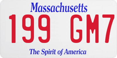 MA license plate 199GM7