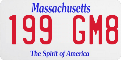 MA license plate 199GM8