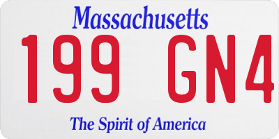 MA license plate 199GN4