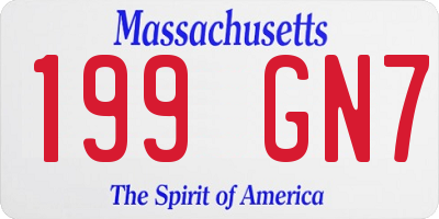 MA license plate 199GN7