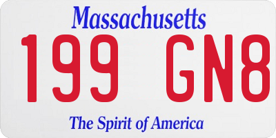 MA license plate 199GN8
