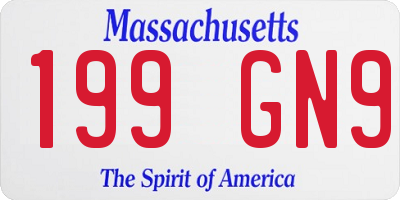 MA license plate 199GN9