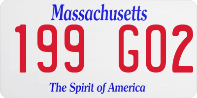 MA license plate 199GO2
