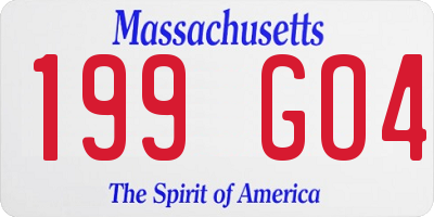 MA license plate 199GO4