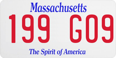 MA license plate 199GO9