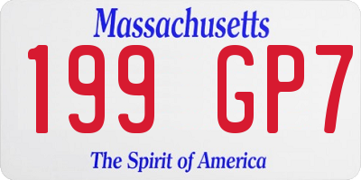 MA license plate 199GP7