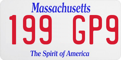 MA license plate 199GP9