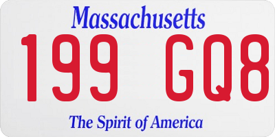 MA license plate 199GQ8