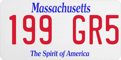 MA license plate 199GR5