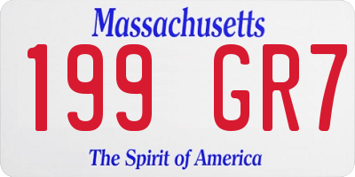MA license plate 199GR7