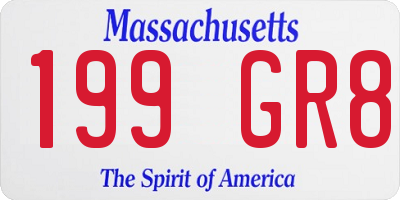MA license plate 199GR8