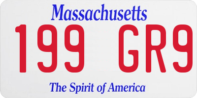 MA license plate 199GR9
