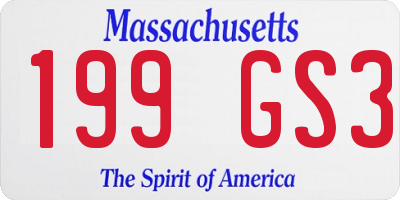 MA license plate 199GS3