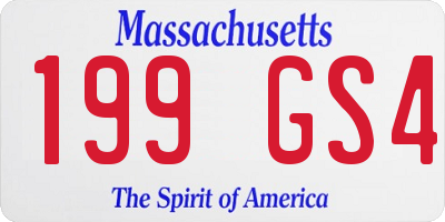 MA license plate 199GS4