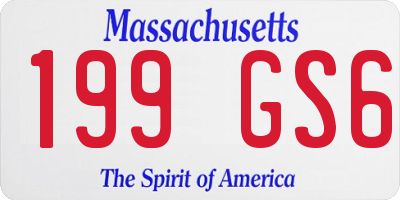 MA license plate 199GS6