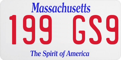 MA license plate 199GS9