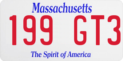 MA license plate 199GT3