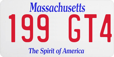MA license plate 199GT4